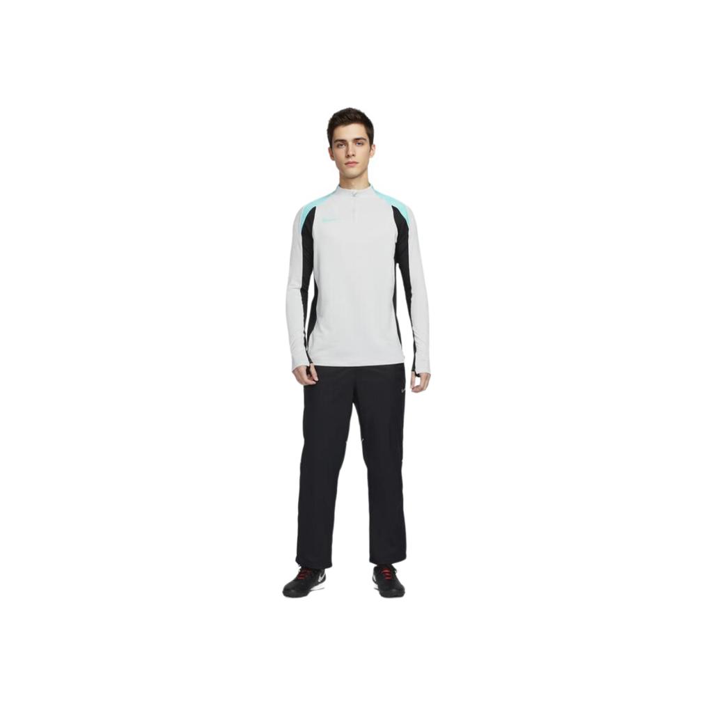 Nike Dri-Fit Strike Fashion Comfortable Versatile Long Sleeve Football Shirt Men Tops Dust-Light Black Vibrant-Blue FN2404-025