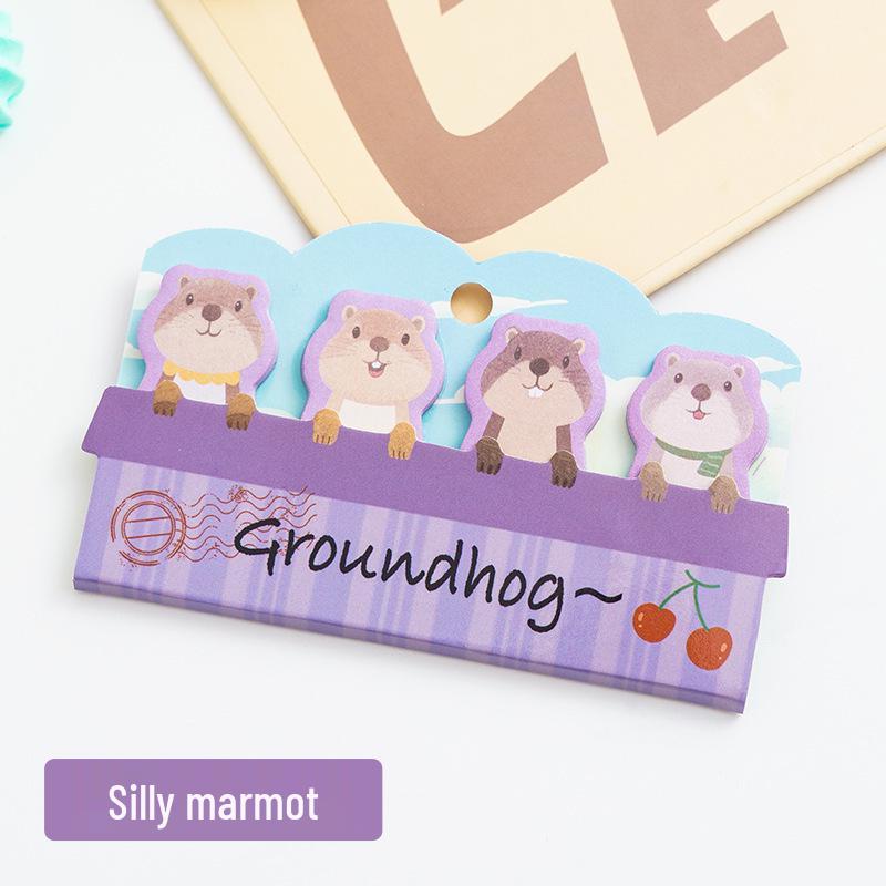 Cute Cartoon Animal Paradise Sticky Notes with Writable Index Tabs for Students