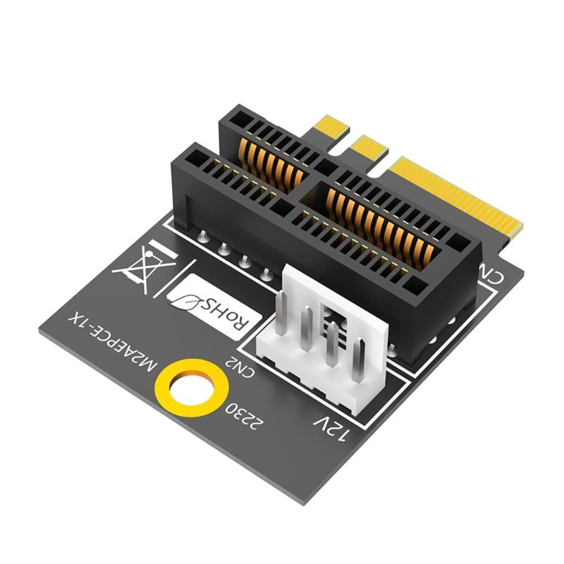 M.2 Key A+E To PCIE 1X Adapter PCIE Converter Card Easy Installation Risers Card 4Pin Power Supply Accessories