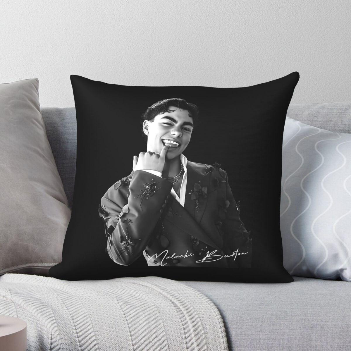 Exquisite Ornaments Unisex Black/White Malachi Barton Square Pillowcase Polyester Linen Velvet Printed Zip Decor Pillow Case Home Cushion Cover 45X45