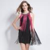 Robe Nouvelle Mode Col Halter Industrie Lourde Mode Irregular Gradient Robe à Franges Robe