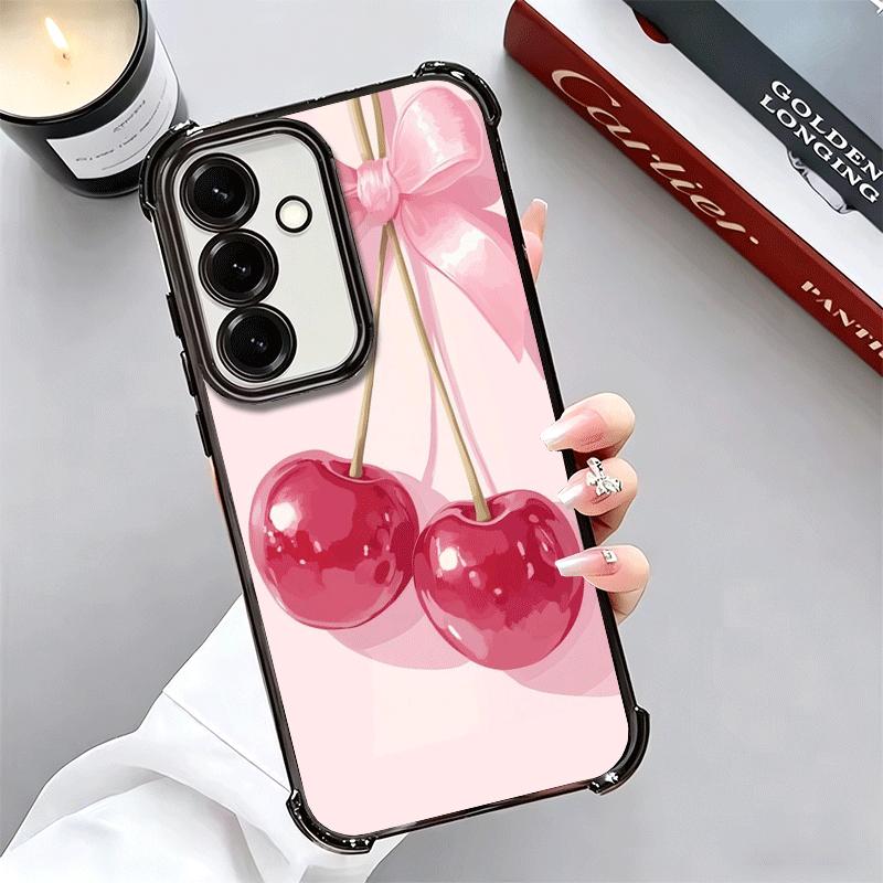 Cherry Bow Sweet Soft Phone Case For Samsung A17 A27 A07 A37 A57 A16 A56 A15 A55 A14 A54 A13 A53 A26 A36 A25 A35 A24 A34 A23 A33