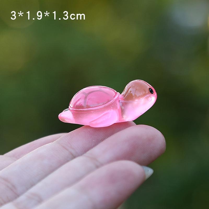 1 Stück Bunte Leuchtende Mini Schildkröte Mikro Landschaft Figur Ornament DIY Leuchtende Schildkröte Miniatur Statue Topfgarten Dekor