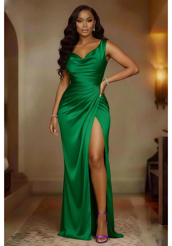 2026 Damen Sommerkleid in schmaler Passform, einfarbig - Leichter Luxus, High-End-Stil