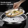 Large Capacity Fish Oval Cooking with Handles Ergonomic Plate Steaming Stainless Steel Steamer Pan Portable Serving Tray for Whole