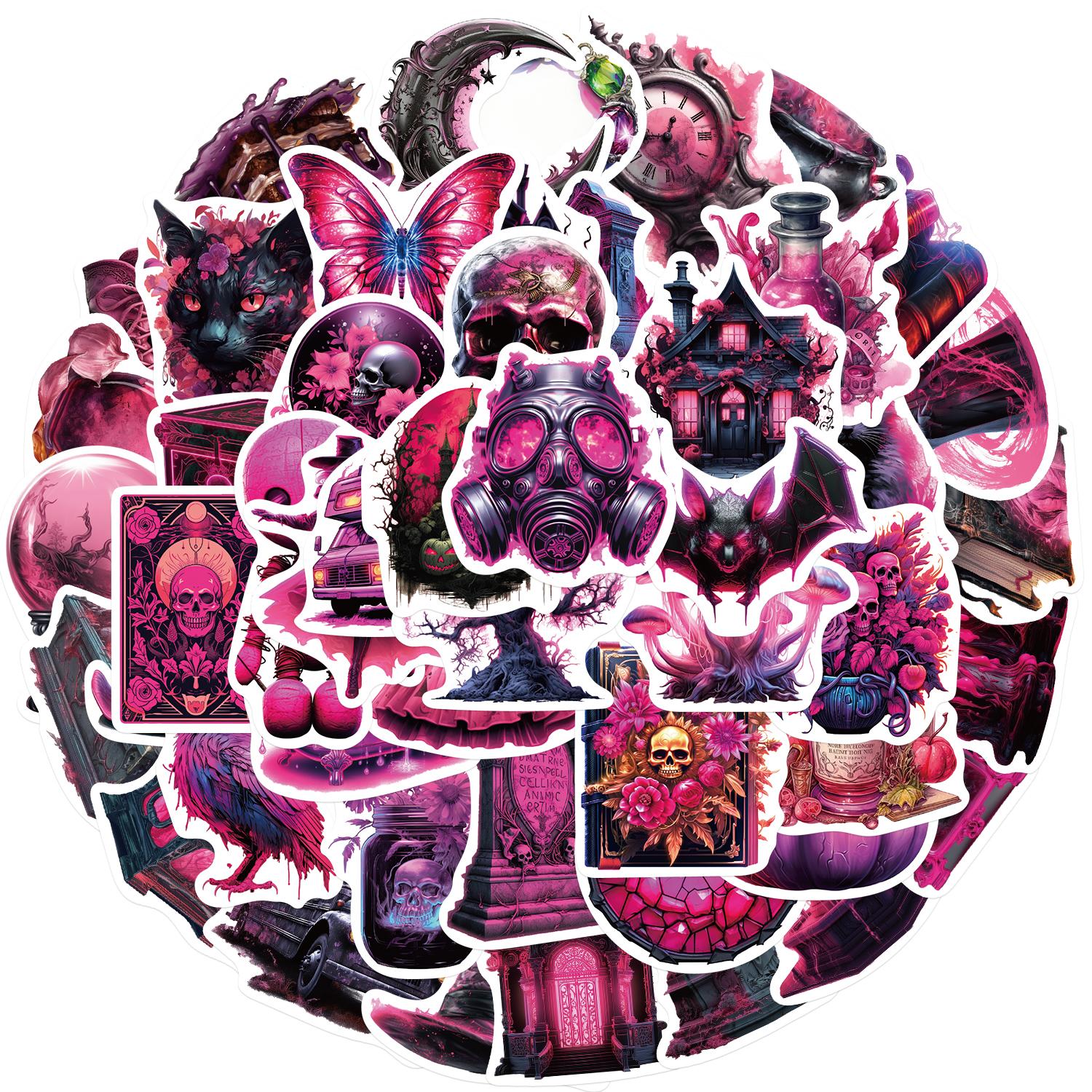 

50PCS Halloween Purple Black Magic Stickers Skateboard Suitable Helmets Desktop Cartoon Graffiti Wall Bar Sticker Pack Wholesale