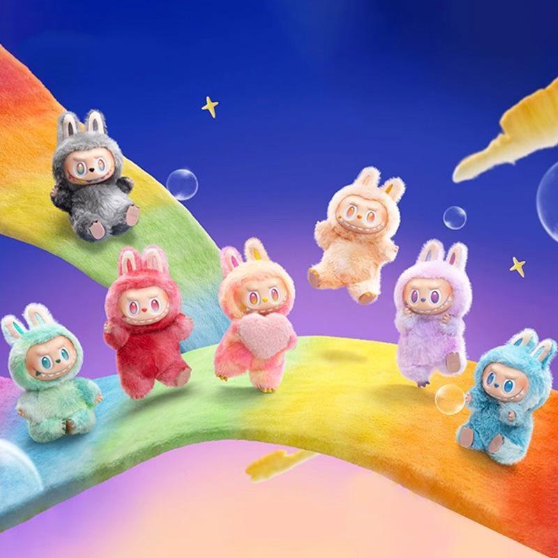 For Labubu Heartbeat Macaron Enamel The Monsters Face Blind Box Pvc Figurine Tabletop Ornament Kawaii Doll Birthday Gift