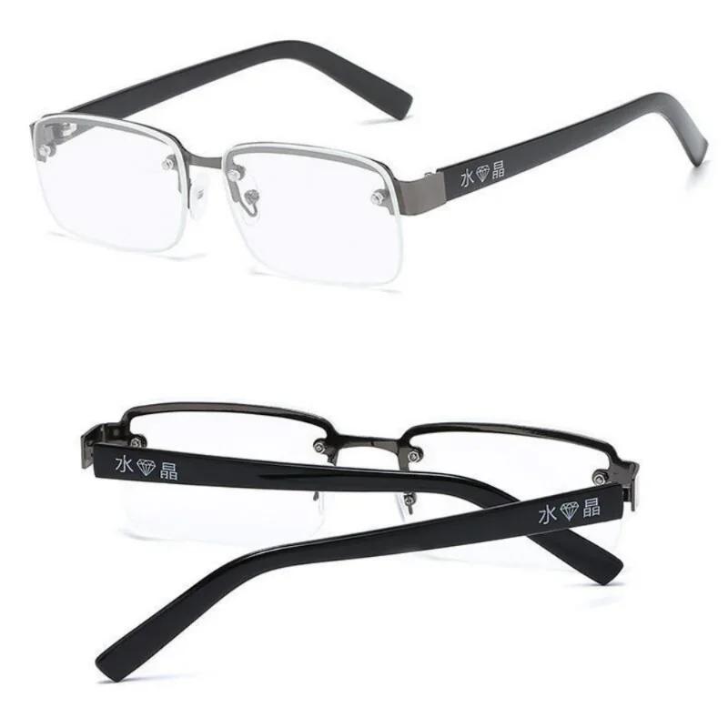 High-quality Half-frame Reading Glasses for Men Women Imitation Crystal Presbyopia Eyeglasses Blue Light Blocking Eyewear