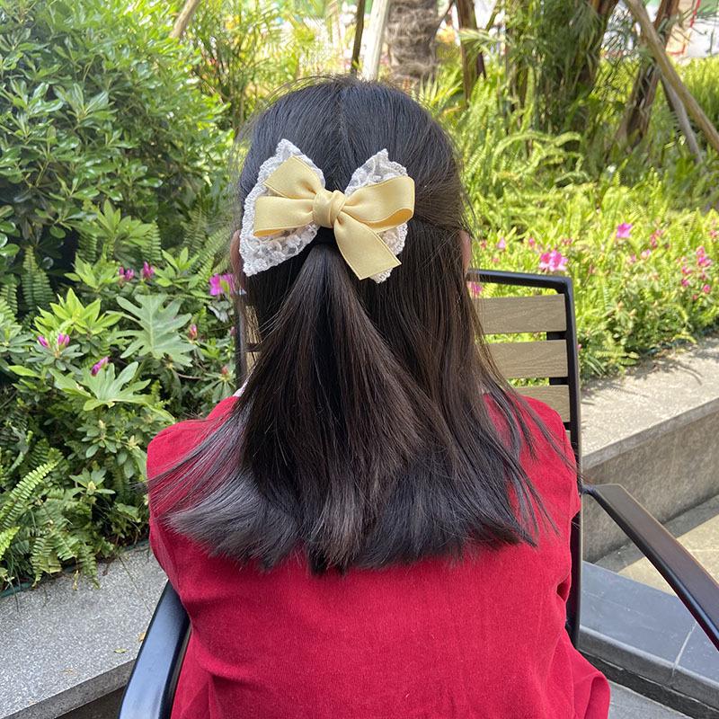 Children's Korean Hair Clips: Bows, Lace, Fashionable Princess Headwear for Little Girls