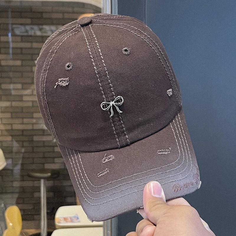 Retro old gradual change baseball cap children spring and summer trend bow cap big head circumference sun hat