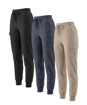 Ssikyual [3Pack] Women'S Daily Stretch Cargo Jogger Pants Elastic Waist Training Suit