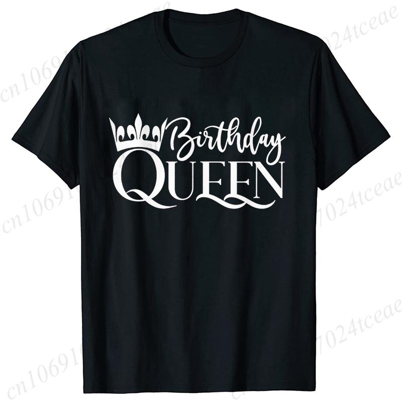 Birthday Squad Queen Tshirt for Women Besties Birthday Party Crew Graphic Yk Tops Short Sleeve Tees FeUnisex Aesthetic Clothing