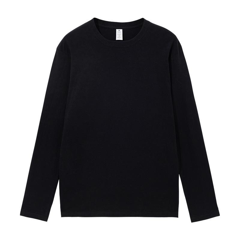 Long Sleeve T-Shirt Men'S Spring And Autumn Crew Neck White Bottom Shirt Thin Cotton Interior Men'S Casual Top