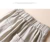 2024 Spring/Summer Women's Cotton Linen Wide-Leg Casual Nine-Point Trousers