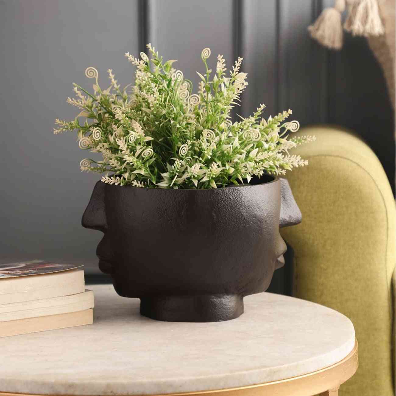 Two Face Gold Expression Vase – Artistic Modern Decorative Vase for Home & Tabletop Decor | 23 x 29 x 17 cm 23 x 29 x 17 cm чёрный