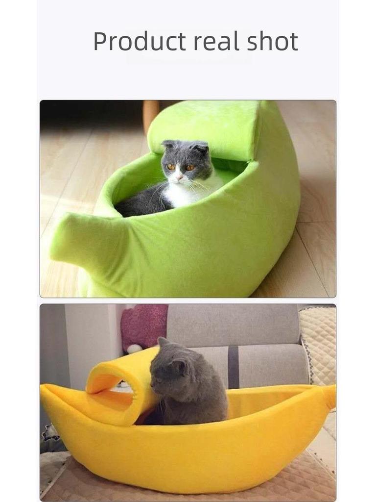 Banana-Shaped Pet House: Cozy Winter Home for Dogs and Cats