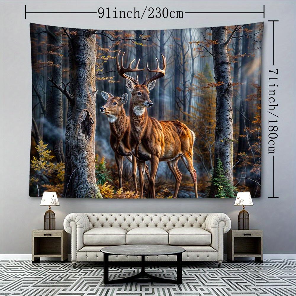 Charming Elk-Themed Tapestry - Versatile Wall Hanging for Home Decor, Perfect for Bedroom & Living Room - Durable Polyester, Easy Care