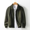 Japanese Retro Style Mens Jackets Solid Color Lapel Collar Business Jacket Spring and Summer Daily Casual Coat Loose Zipper Jacket
