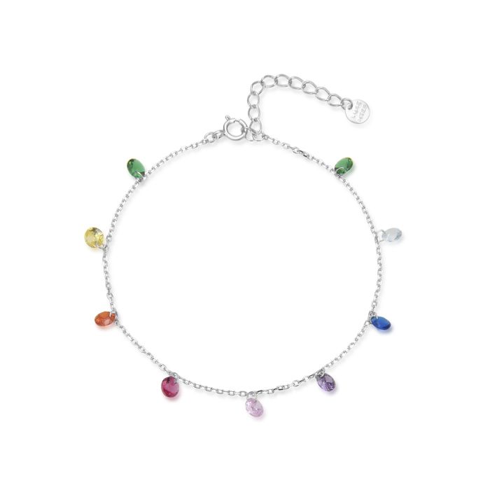 Bracelet - LUXENTER - Rolcon - Argent 925 - Zircone multicolore - 19 cm