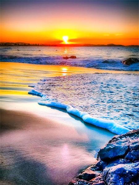 Diamond Painting Kit Seaside Sunset Landscape Full Square/round 5d Diy Embroidery Mosaic Beach Scenery Home Decor