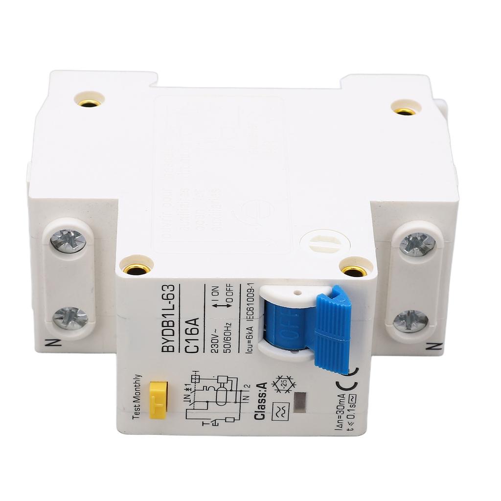 A Type Leakage Protection Switch 16A Single Pole N 30mA Residual Current Circuit Breaker 230V
