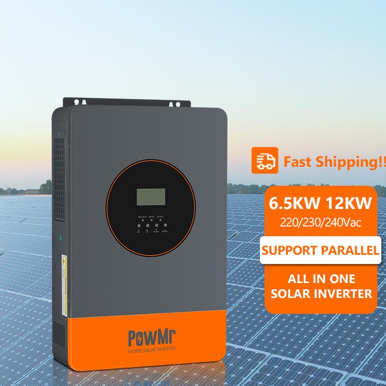 PowMr EU Warehouse 6.2KW 6.5KW 230Vac Dual AC Output Design Supports up to 9 Units in Parallel Pure Sine Wave Solar Inverter