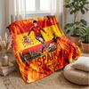 Spain Football Printed Flannel Blanket Skin Friendly Warm Decorative Throw for Indoor Couch Bed Daily Use