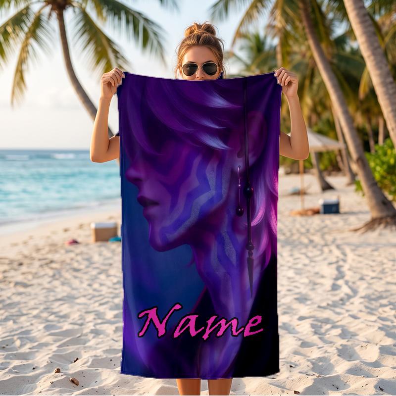 mystery (14) Custom Name Beach Towel Large Towel for Beach Pool Swimming Vacation Travel Gift