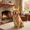 Decorative Pet Ox Horn Hat Adjustable Dog Dress Up Cap Bull Horn Shaped Dog Hat  Cosplay Party