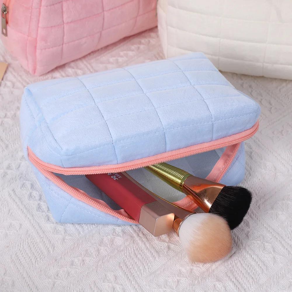 Plush Cute Cosmetic Bag Pillow Storage Advanced Sense Large Capacity Storage Bag Portable High Value