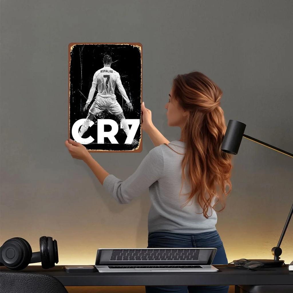 Cristiano Ronaldo Siuuu Ποδοσφαιριστής Μεταλλική Αφίσα Διακοσμητικά Πλαίσια Τοίχου Προσαρμοσμένες Μεταλλικές Πινακίδες από Κασσίτερο για Διακόσμηση Τοίχου
