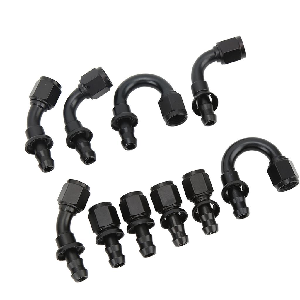 Nylon Stainless Steel Fuel Line Kit Universal Black Complete with 10 Connectors Fit for Car
