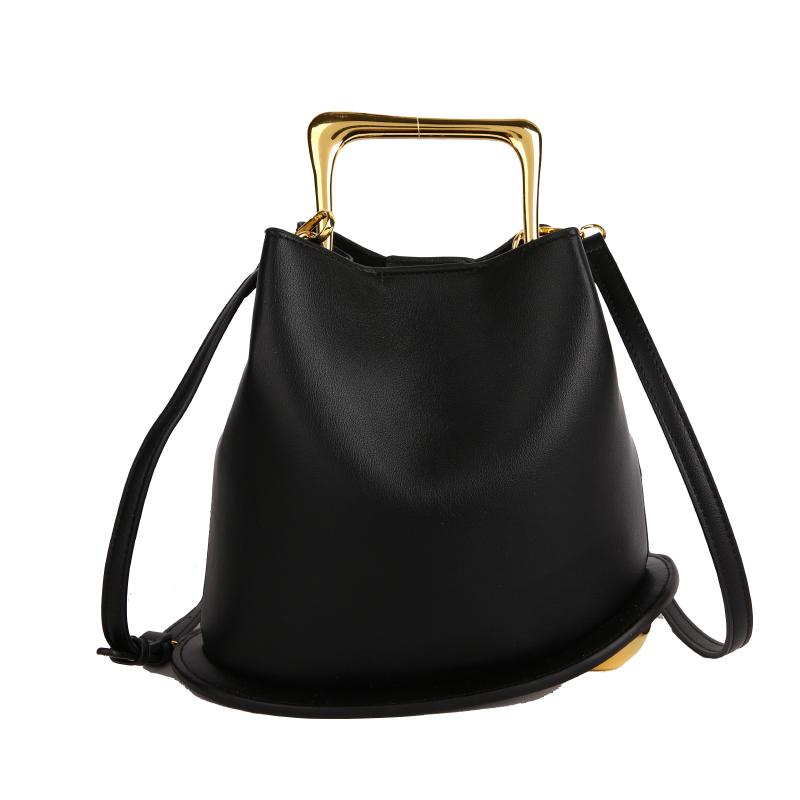 

2025 Fashion New Hot Style PU Solid Bucket Shoulder & Crossbody Bags Super Cool Unique Design High Quality Handbags for Women чёрный