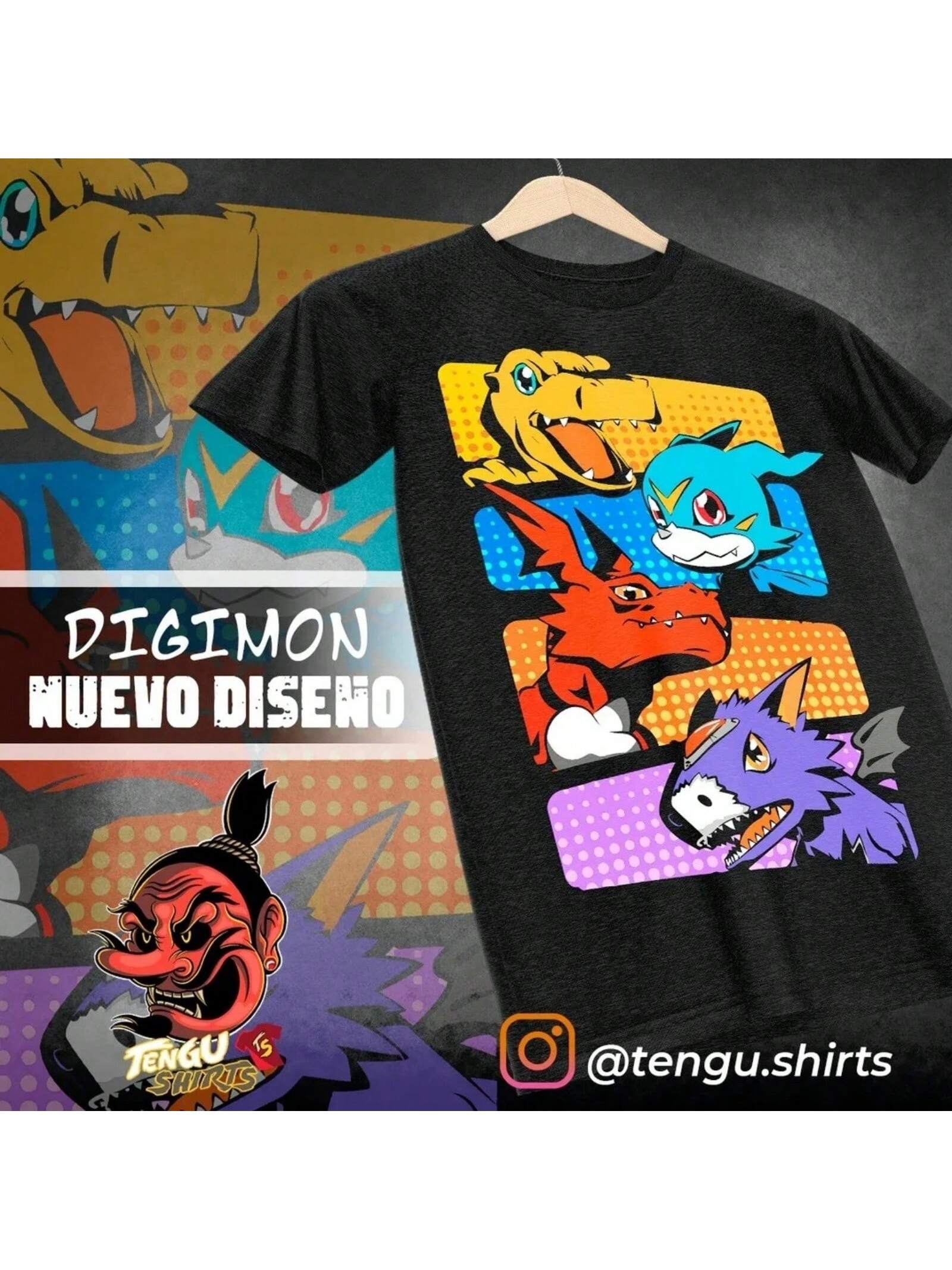 V-Mon Agumon Guilmon Agumon Adventure T-Shirt Digimon Anime Tee S