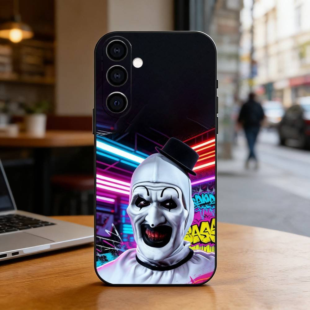 Horror Art the Clown Funny Phone Case For Samsung Galaxy A73,A72,A71,A70,A53,A52,A51,Others Soft Black Cover
