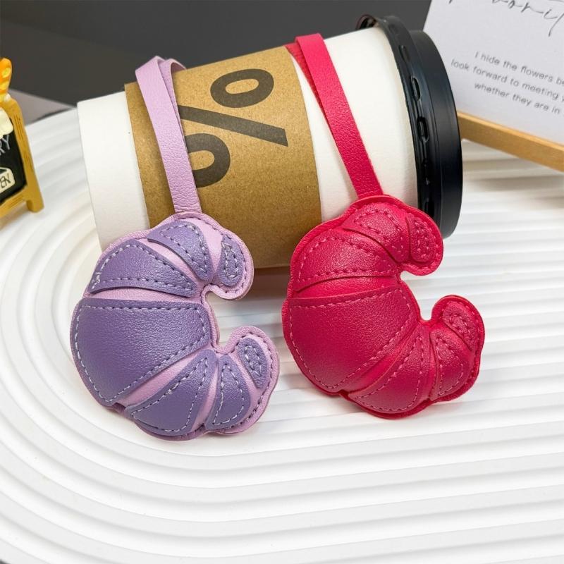 Croissants Bag Charm Pendant Aesthetic Purse Charms Aesthetic keychains Keyring for Women Backpack Purse Handbag Decors