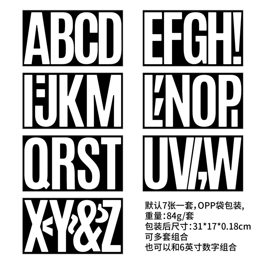 6-inch Letter Sticker Large Size Car Ship Number School Display Board Outdoor Waterproof Sun Protection Large Letter Sticker