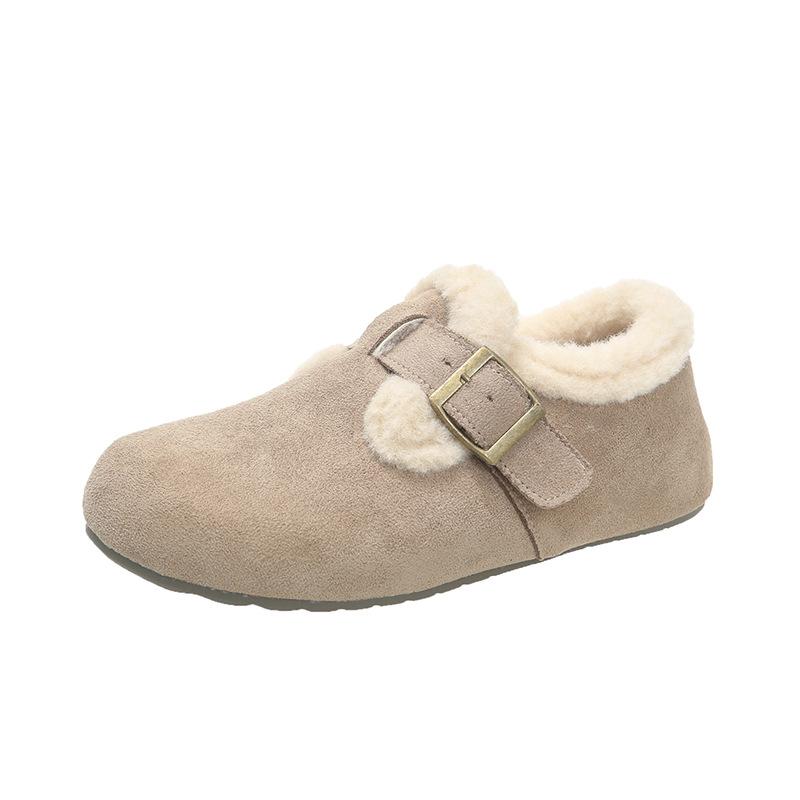 

Женская обувь Birkenstock осень-зима 2025 новая бархатная женская обувь туфли-лодочки теплая шерстяная хлопковая обувь для беременных 35 хаки