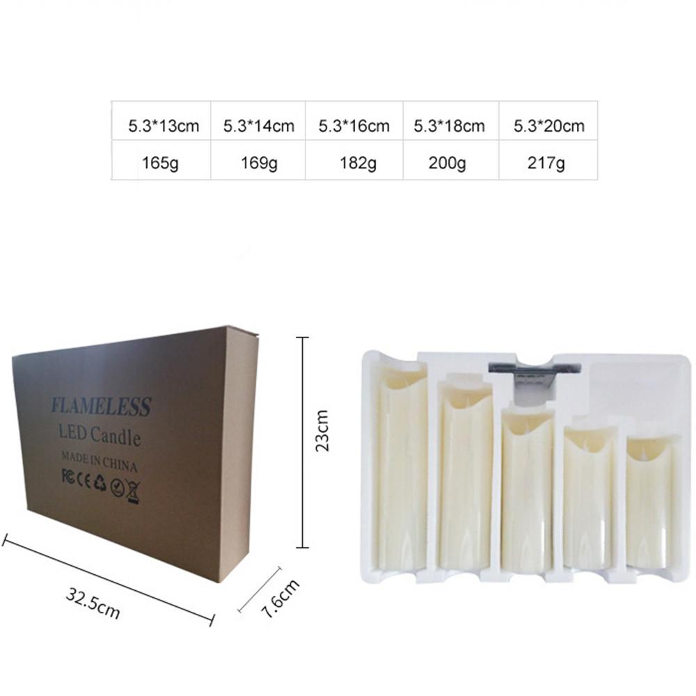5Pcs/Set LED Electronic Candle Lamp with Remote Control Yellow Light Flashing