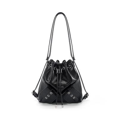 Women's Genuine Leather Bag Large Capacity Cowhide Bucket Bag