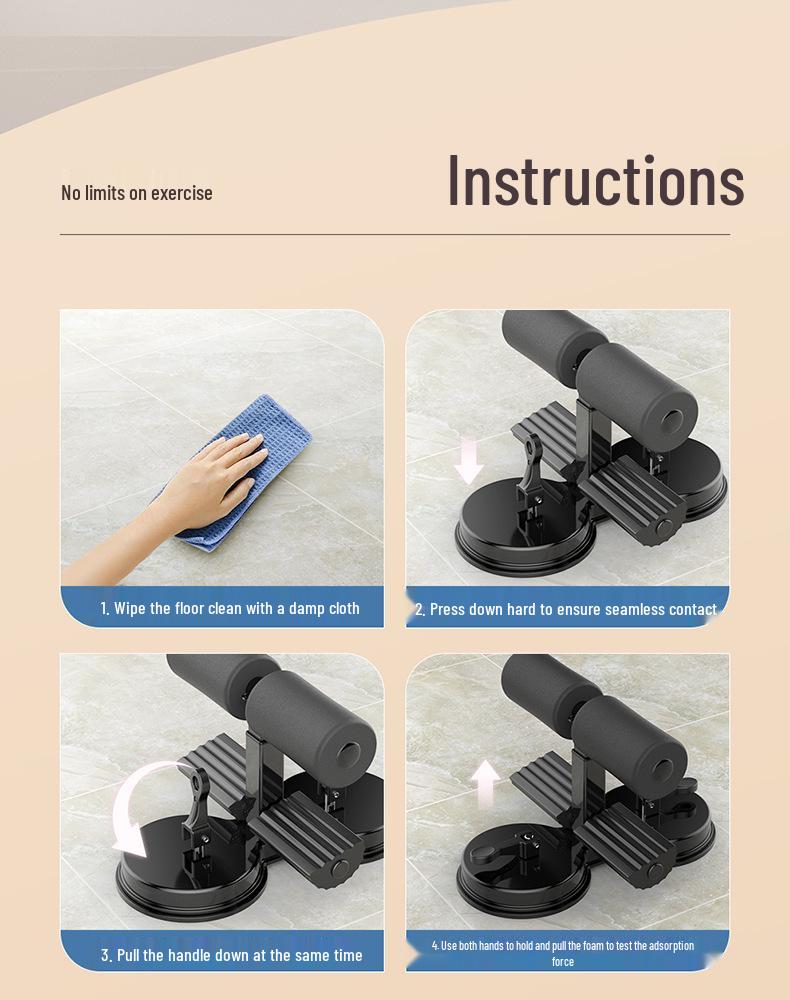 Qun Sheng Sit-up Assistant: Double Suction Cup Abdominal Exercise Tool for Home Fitness