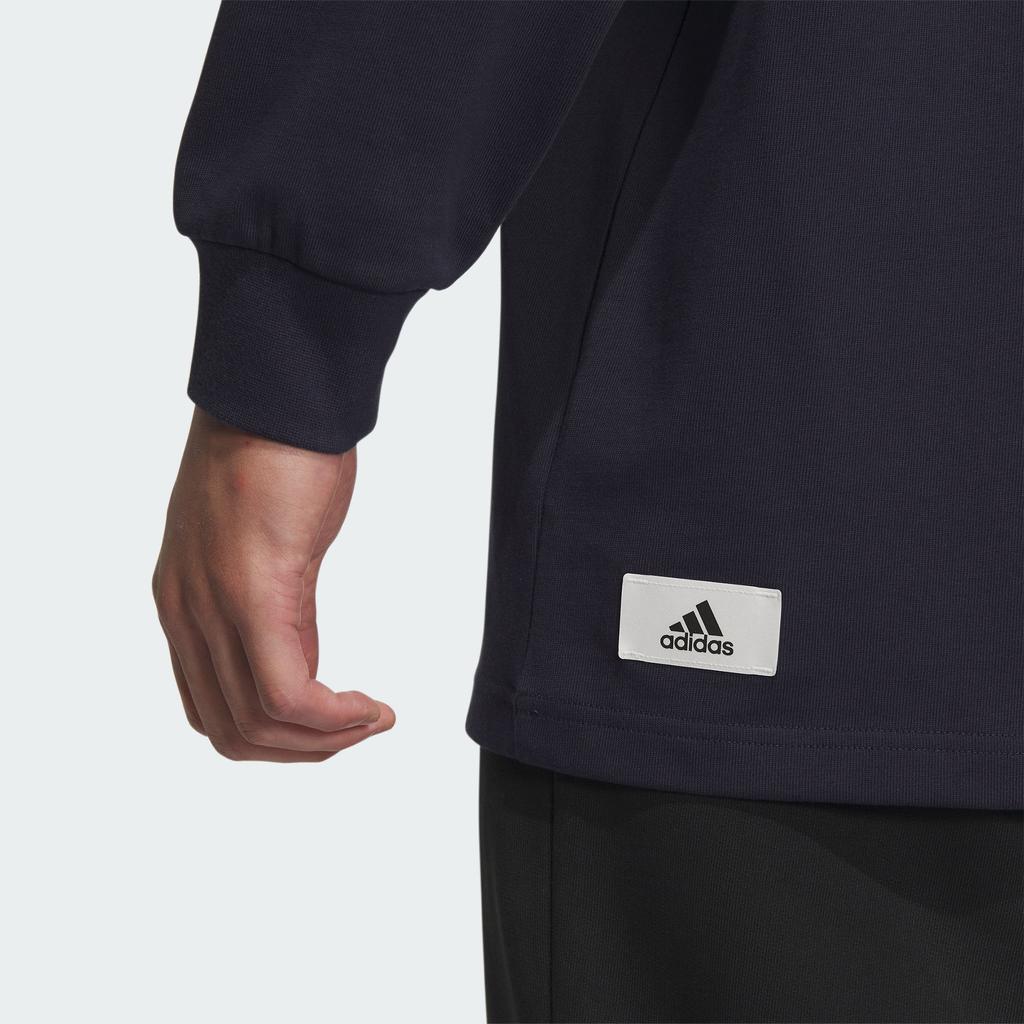 Adidas Letter Print Casual Crew Neck Long Sleeve T-Shirt Men Tops Legendary-Ink-Blue IZ1593