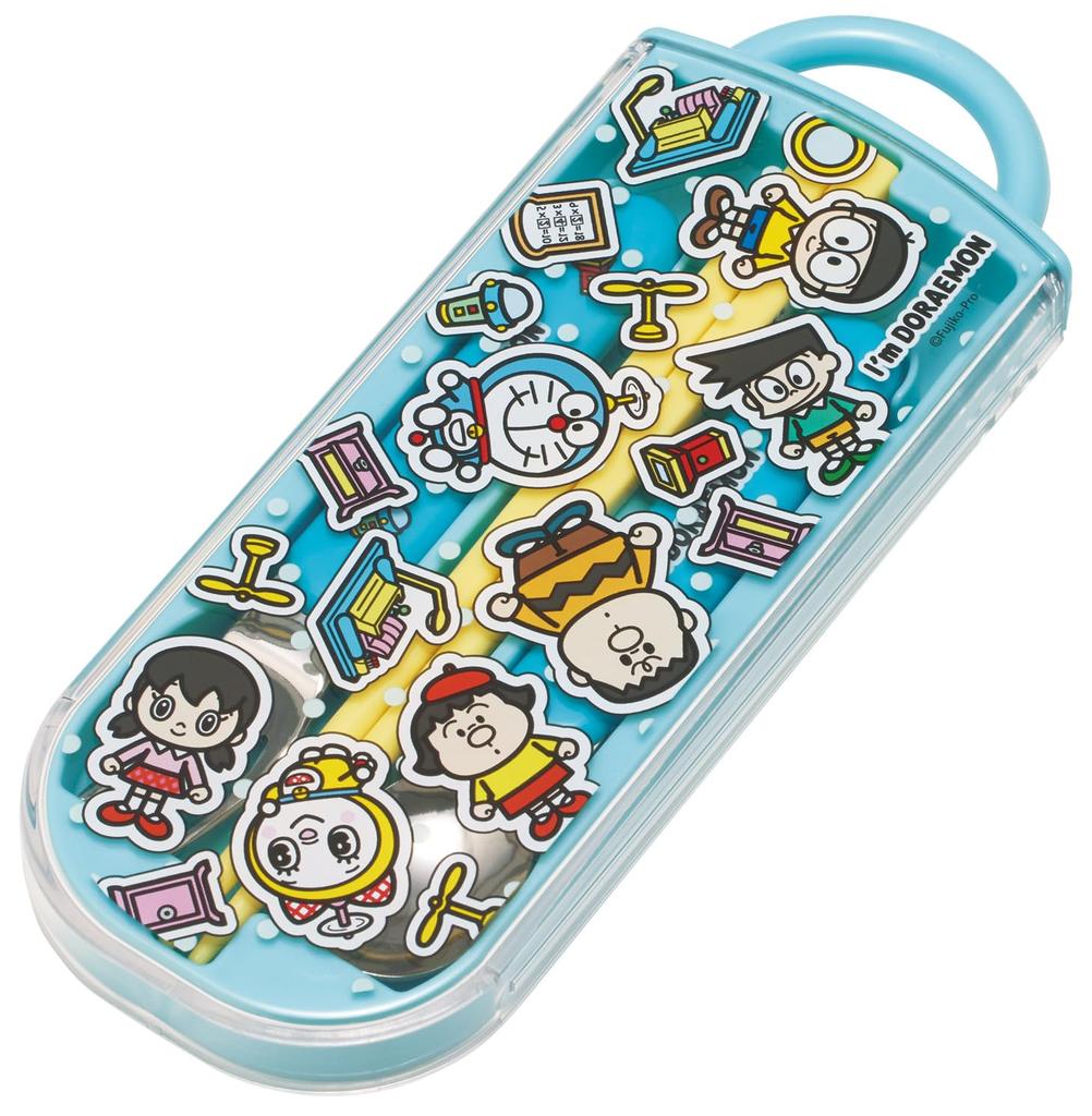 Skater Lunch Box Chopsticks Trio Set Sanrio Doraemon POP Boys Girls Children's (Chopsticks, Spoon, Fork) 16.5cm I'm TACC2-A