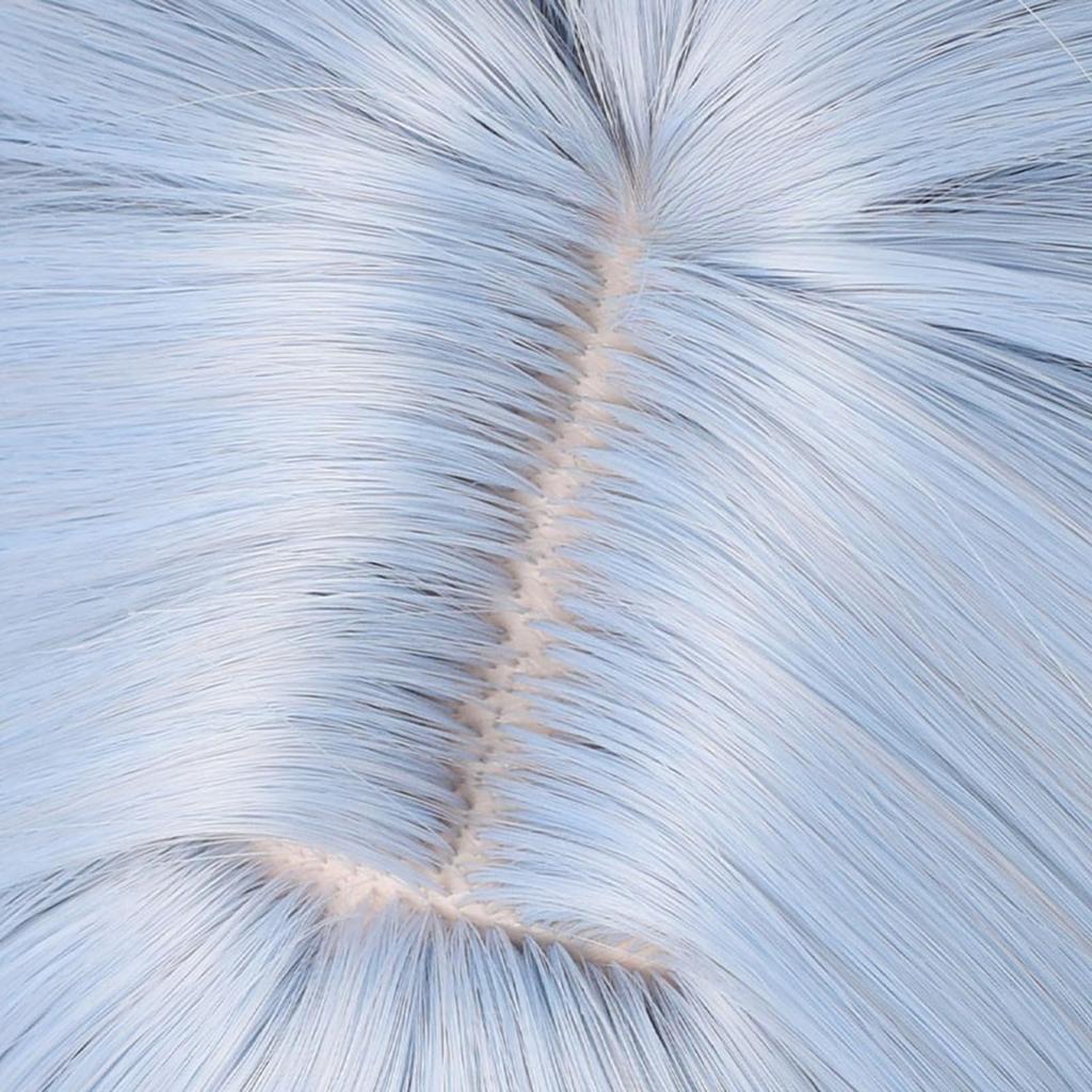 LAOBAO Rabbit Hole Cosplay Twin Light Blue and Pink Mixed Color Long Curly Heat Costume Accessory for and More Wig, Tail, Mesh, Gradient, Wig,