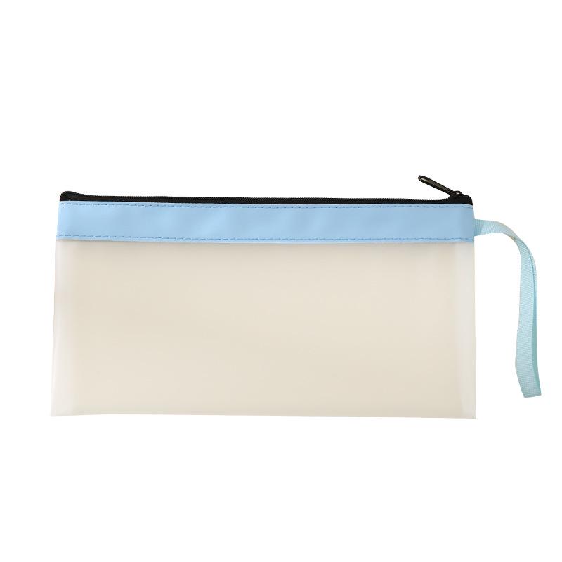 Korean Style TPU Pencil Case - Large Capacity Frosted Zipper Bag for Students
