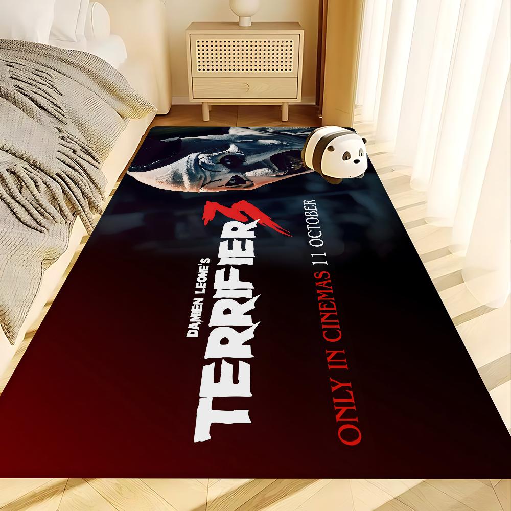 T-Terrifier 3 Skräck Clown Film Badmat Barnrum Sovrumsdekoration Balkong Halkfri Dörrmatta Vardagsrum Alfombra