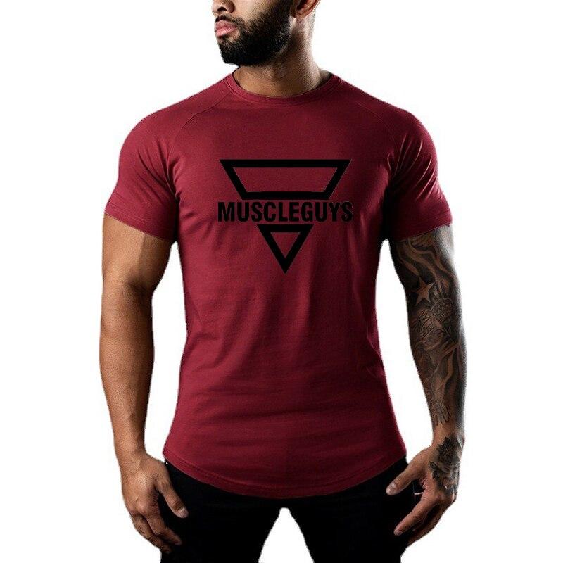 Tun Die Arbeit Herren Casual Mode Reine Baumwolle Bodybuilding Fitness Workout Sommer Oansatz Slim Fit Grafik Gedruckt T-shirt Homme m-2XL