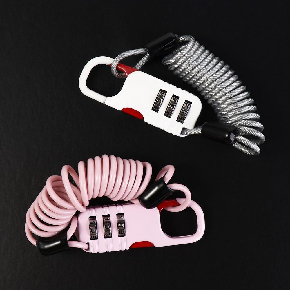 Zinc Aluminum Zinc Zinc Alloy Bicycle Rope Lock Three Digit Password Bicycle Safety Rope Lock  Outdoor