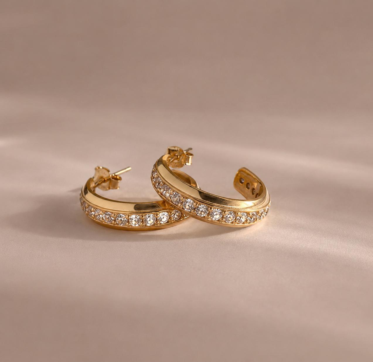 Halo Hoops, Gold Gemstone Hoop Earrings - Emerald Pink Sapphire Turquoise Blue Sapphire Zircon, Everyday Luxury Gift Her