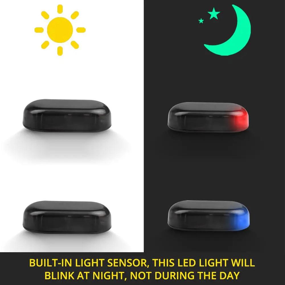1-5PCS Car Fake Security Light Solar Powered Simulated Dummy Alarm Anti-Theft Wireless Warning Lamp LED Flashing Imitation Lamp